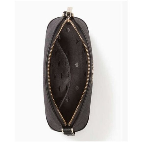 NWT Kate Spade New York Tinsel Small Dome Crossbody Bag Black Glitter Purse - Picture 4 of 6